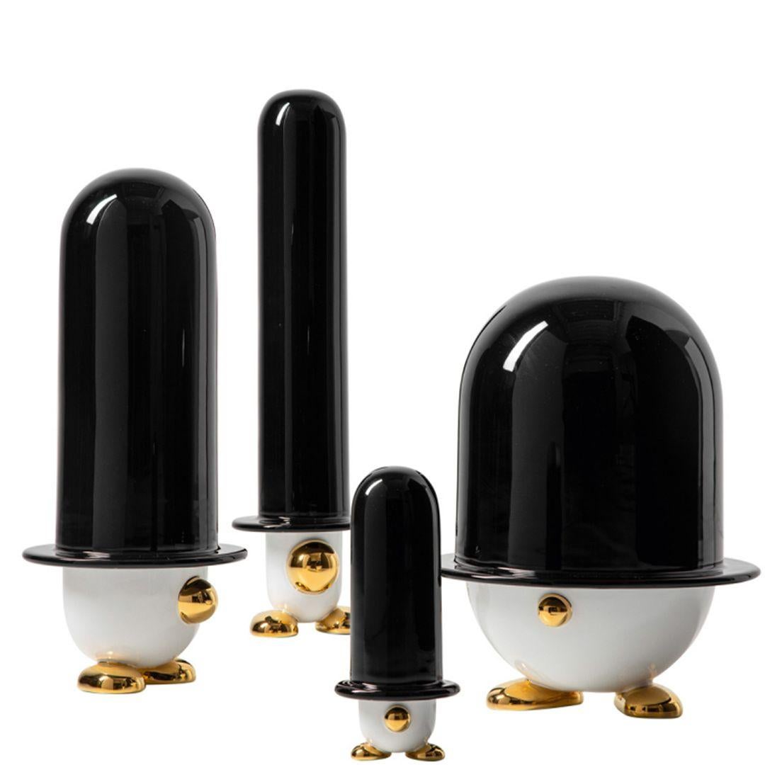 Mr. James designed by Matteo Bianchi for Bosa is a ceramic sculpture in different finishes of glossy or matt colored enamels and details in glossy or matt precious metal. Available in different sizes.Inspired by the British bowler hat, Mr James's