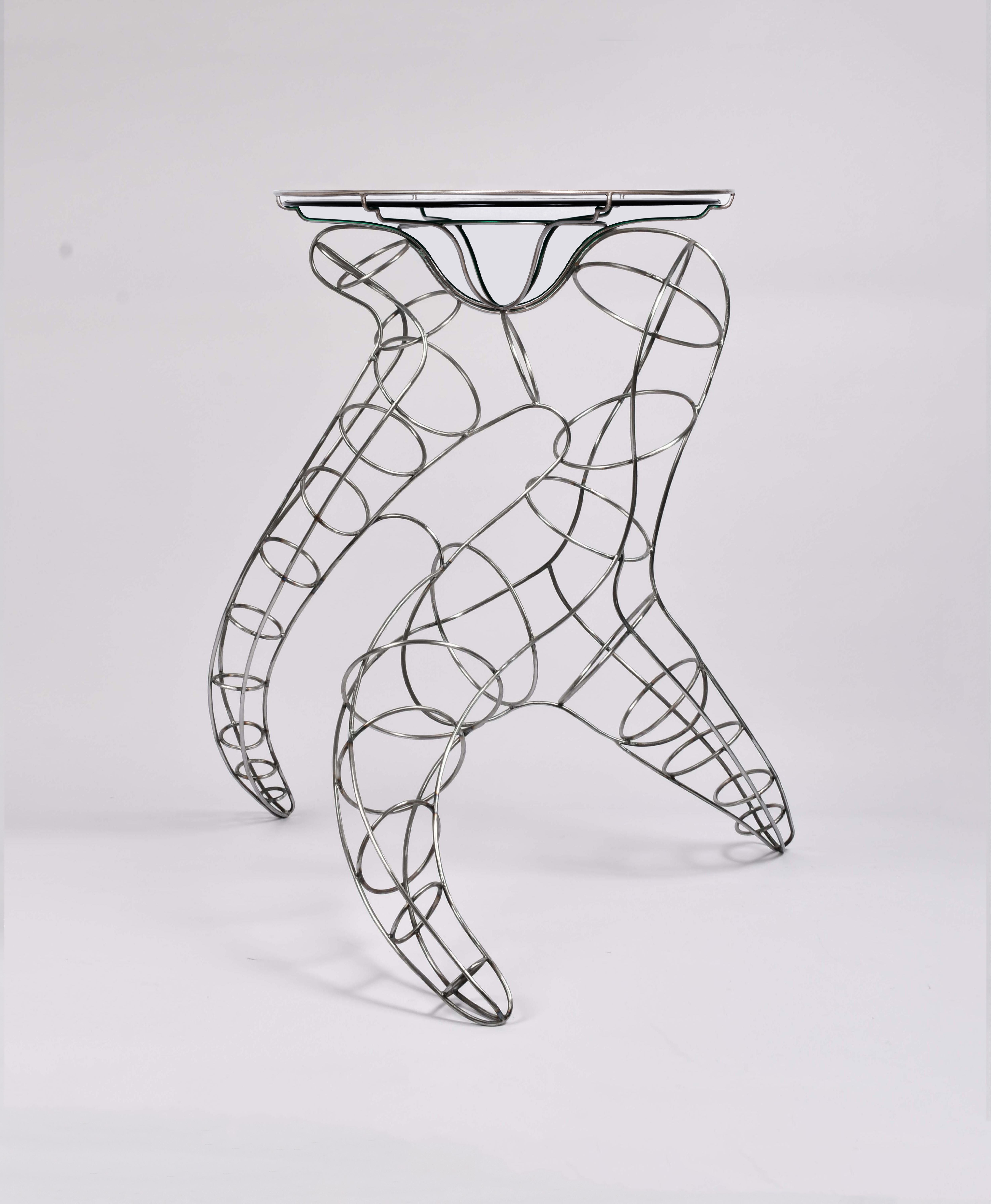 Post-Modern Mr. Joe Ruby Red Console Table by Alice Crepaldi For Sale