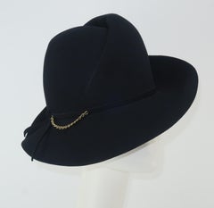 Mr. John Black Fedora Style Hat, C.1970