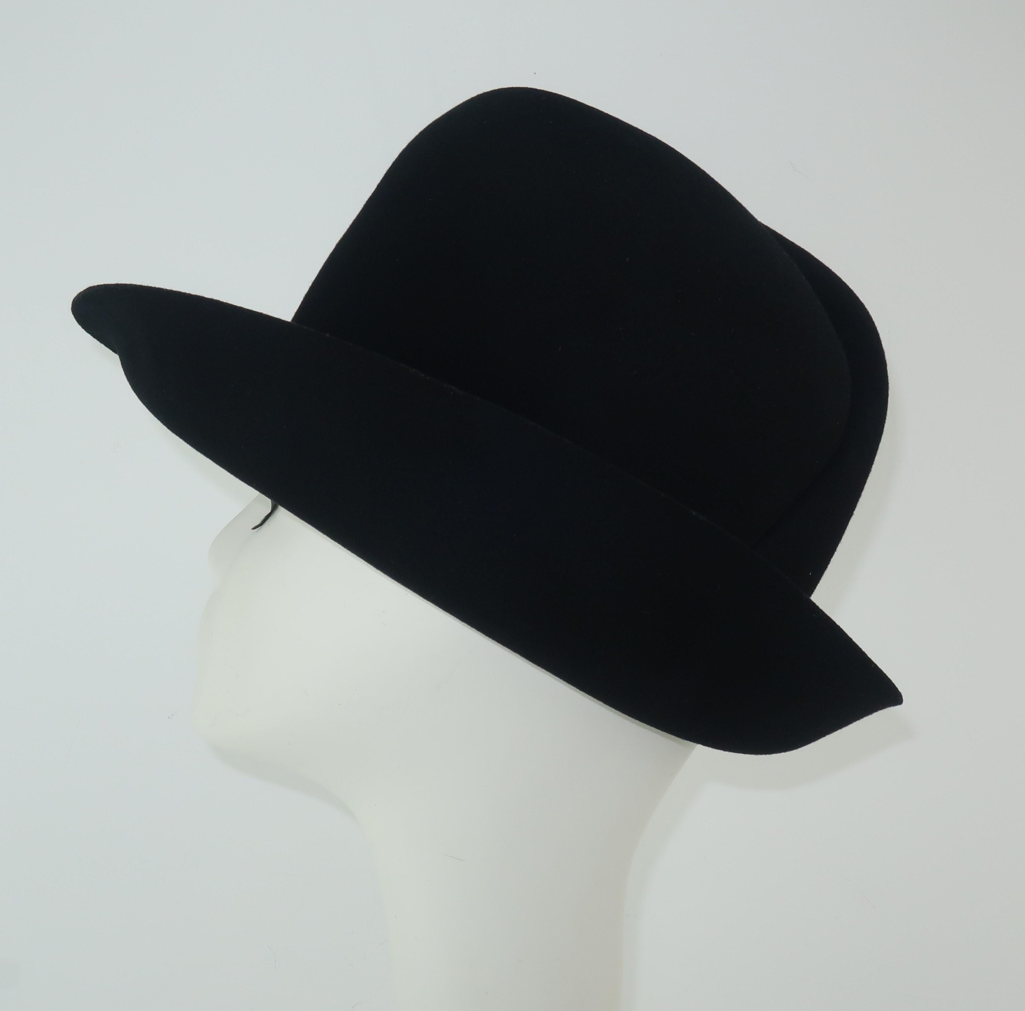 Mr. John Black Fedora Style Hat, C.1970 2