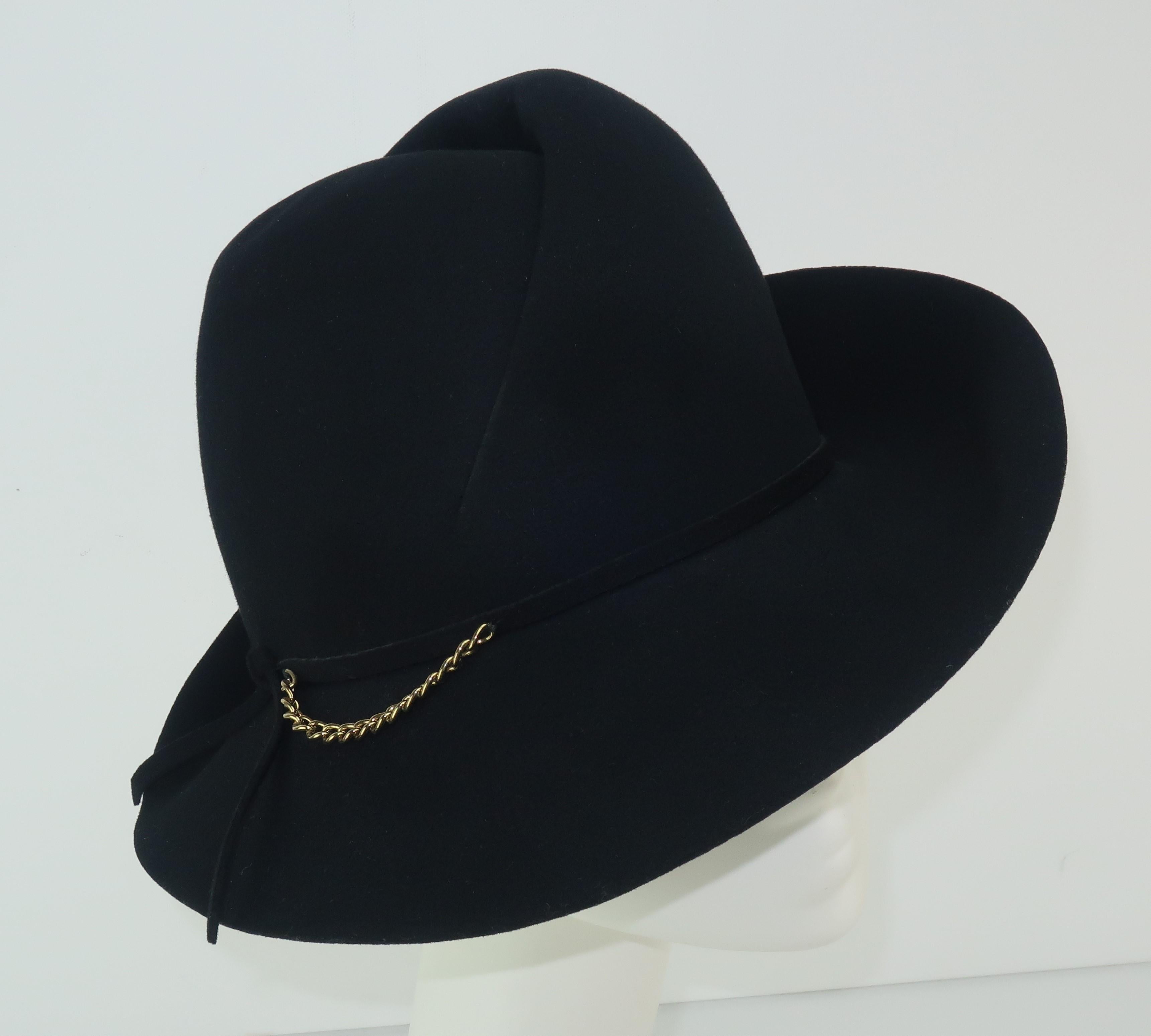 Mr. John Black Fedora Style Hat, C.1970 4