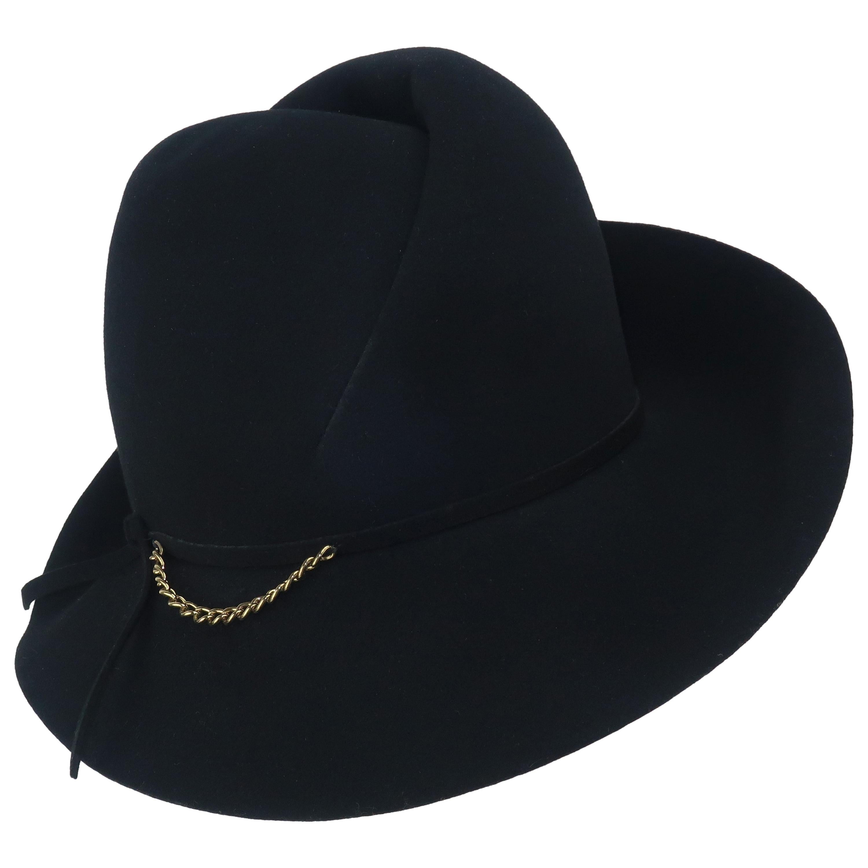 Mr. John Black Fedora Style Hat, C.1970