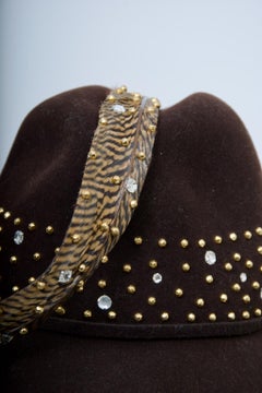 Mr. John Brown Felt Hat with Feather and Beaded Trim