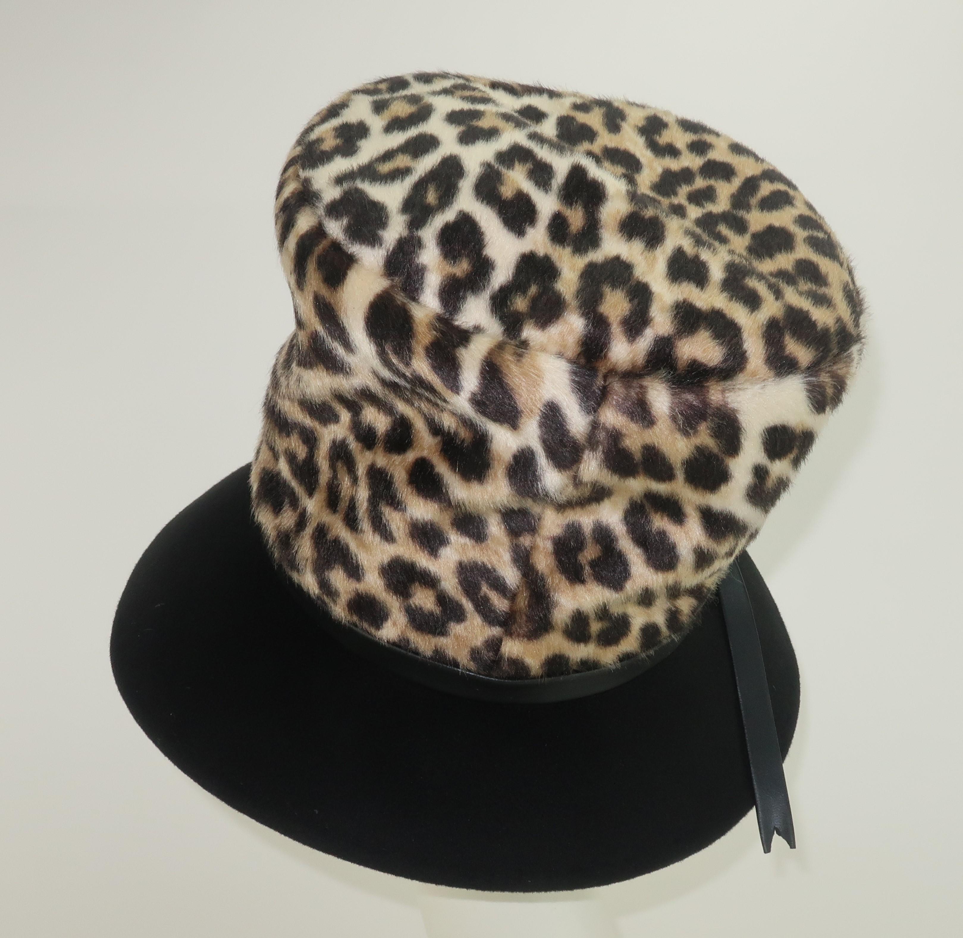 Mr. John Faux Leopard Fur Hat, 1960’s In Good Condition In Atlanta, GA
