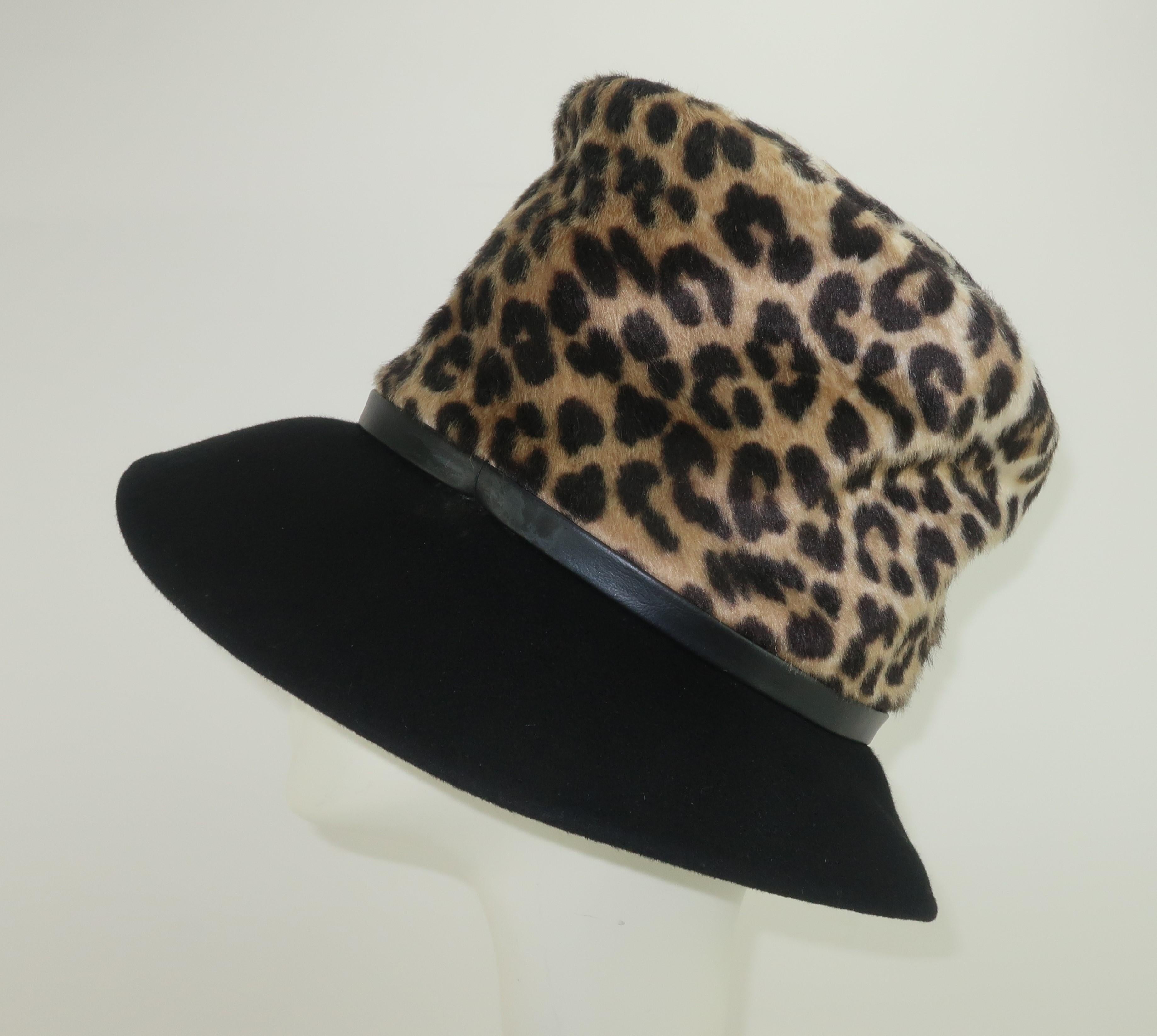 Women's Mr. John Faux Leopard Fur Hat, 1960’s