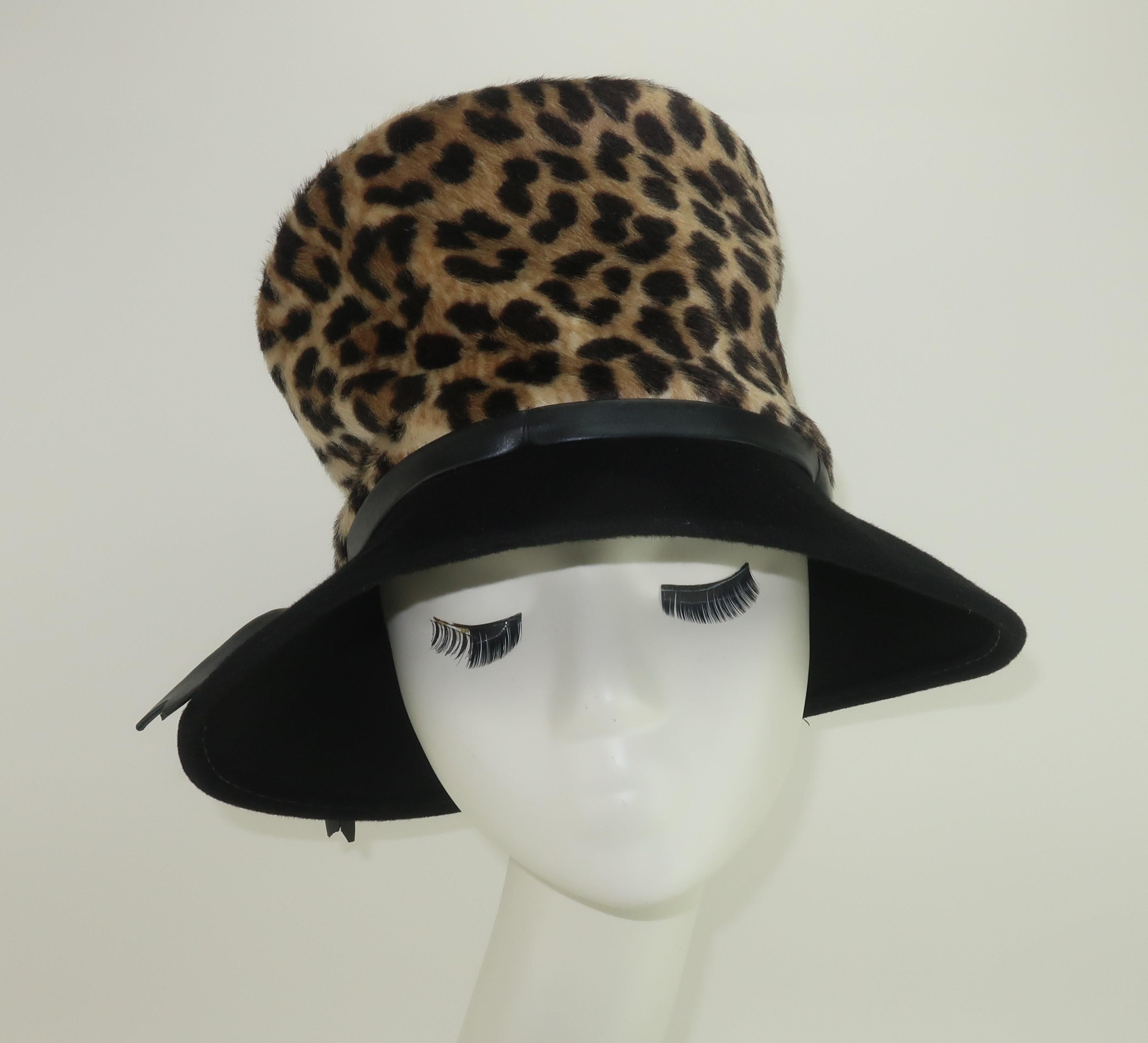 Mr. John Faux Leopard Fur Hat, 1960’s 1