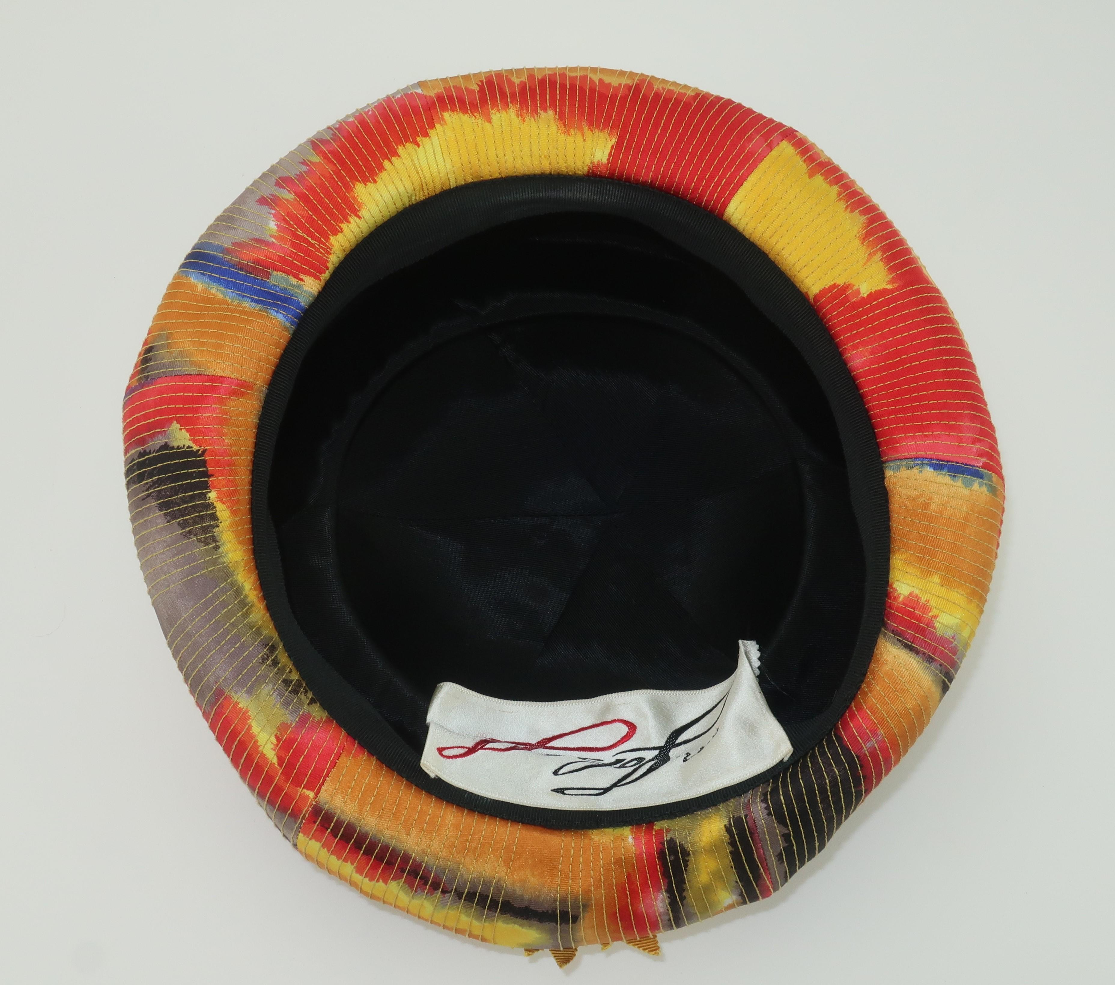 Mr. John Multi Color Mod Abstract Pillbox Hat, 1960's 7