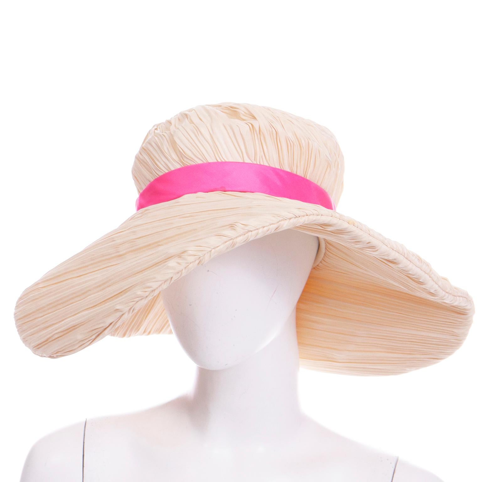 hot pink straw hat