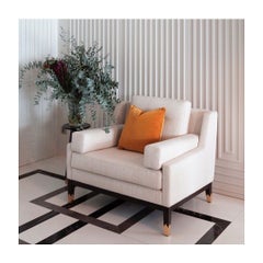 Mr Jones Sofa Armchair, in COM, Black Oak legs with Brass details, Portugal