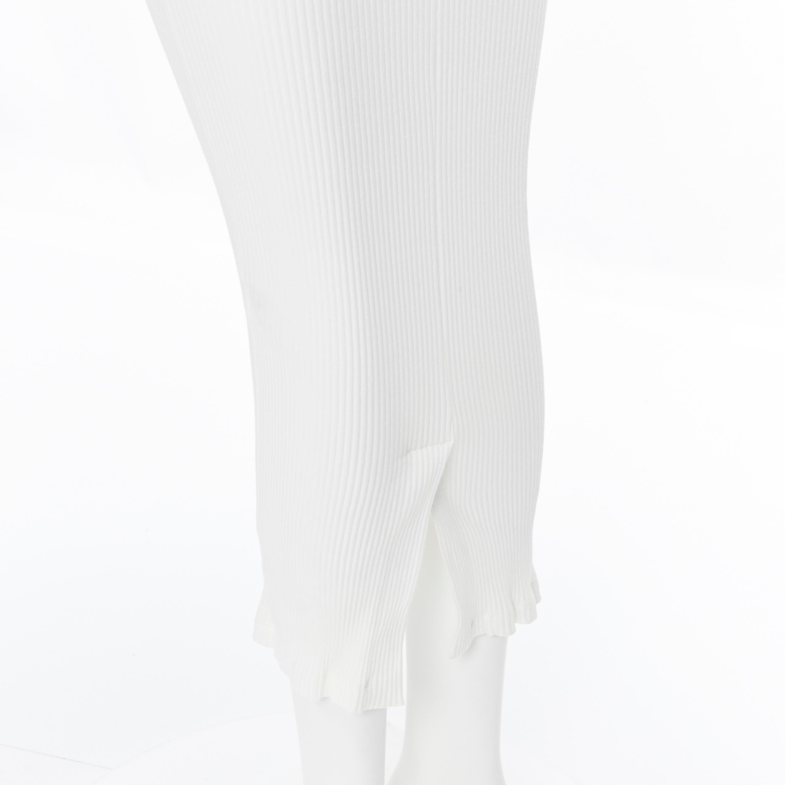 Women's MR LARKIN ivory white ribbed stretch fit minimalist casual day dress XS