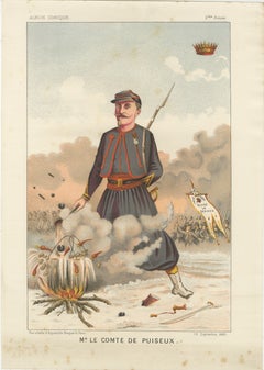 Mr. le Comte de Puiseux, French Zouave Satirical Chromolithograph, 1885