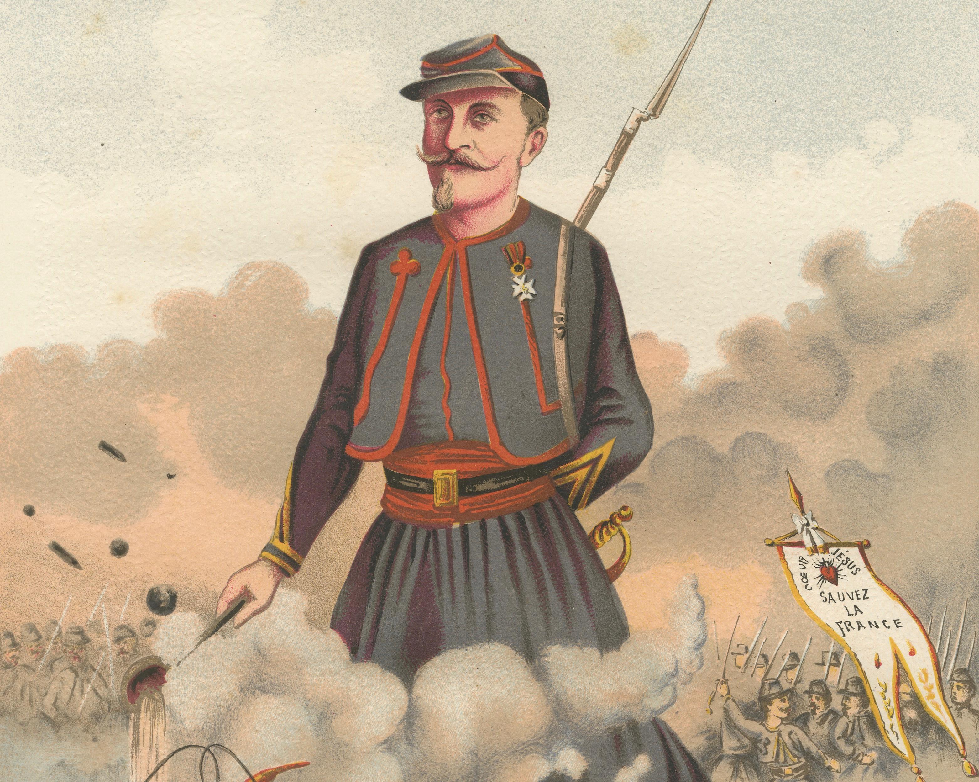 Mr. le Comte de Puiseux, French Zouave Satirical Chromolithograph, 1885