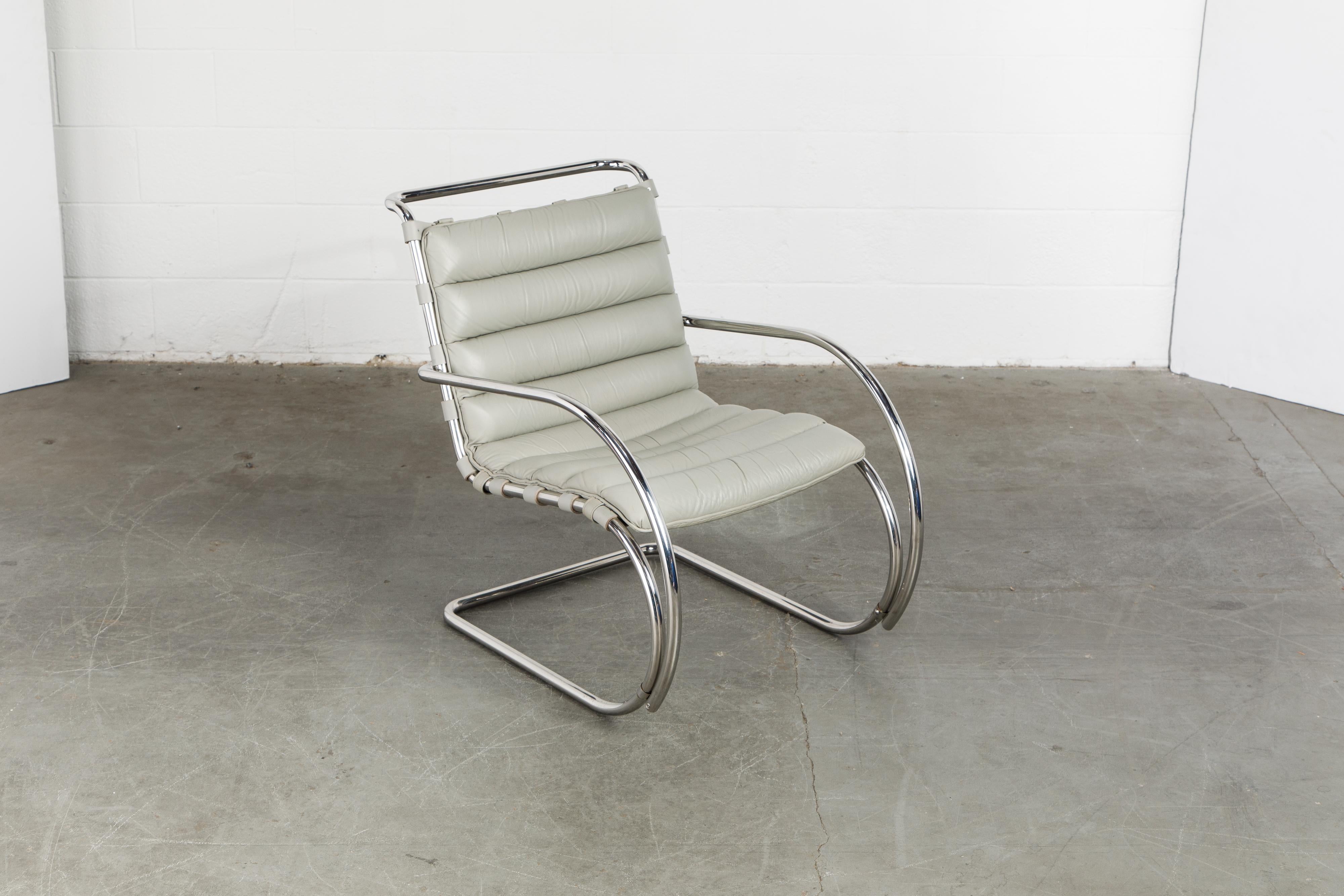 Mid-Century Modern MR Lounge Armchair by Mies van der Rohe for Knoll International, Signed 1988