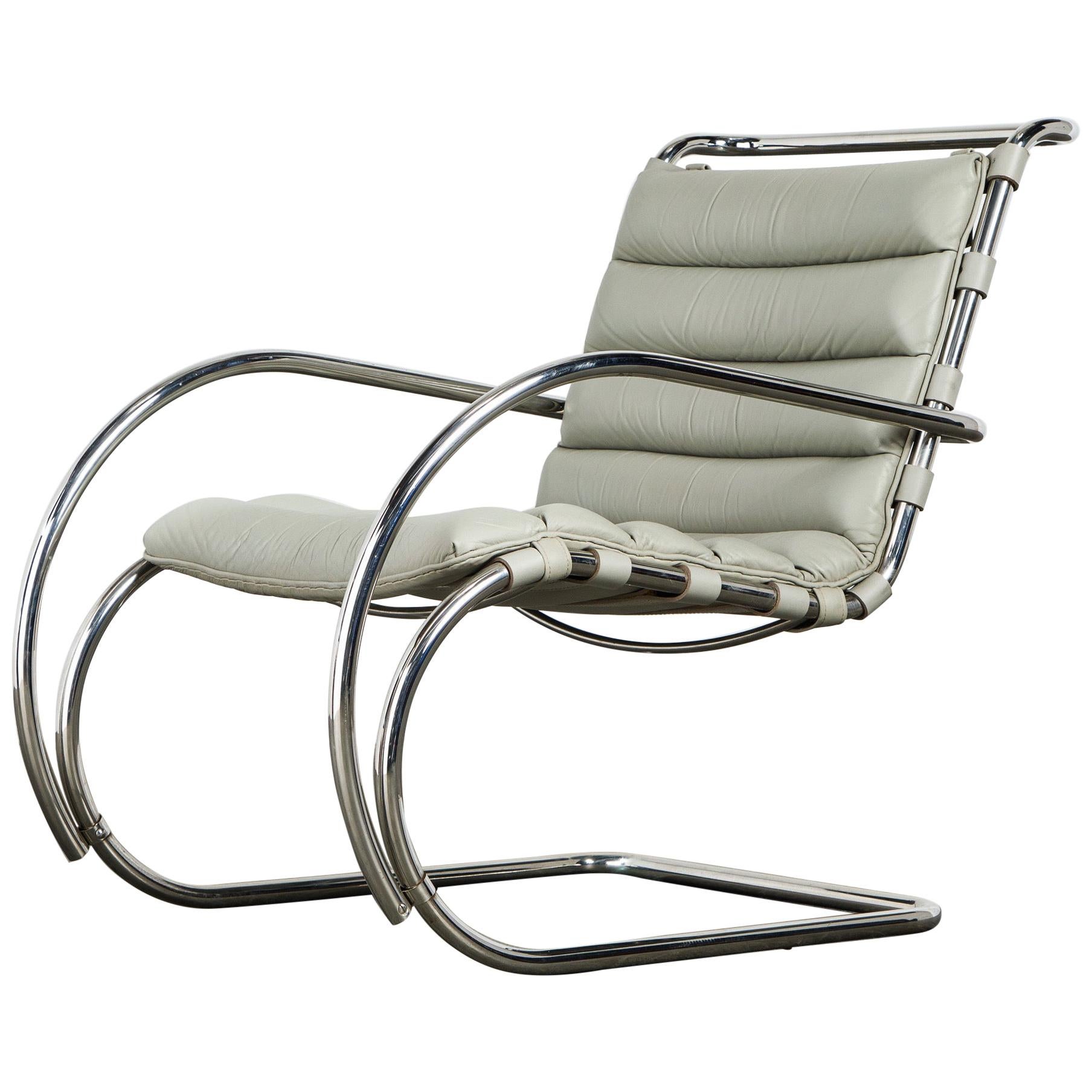 MR Lounge Armchair by Mies van der Rohe for Knoll International, Signed 1988