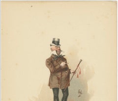 Mr Micawber from David Copperfield – Original Dickens Character Lithograph, 1889