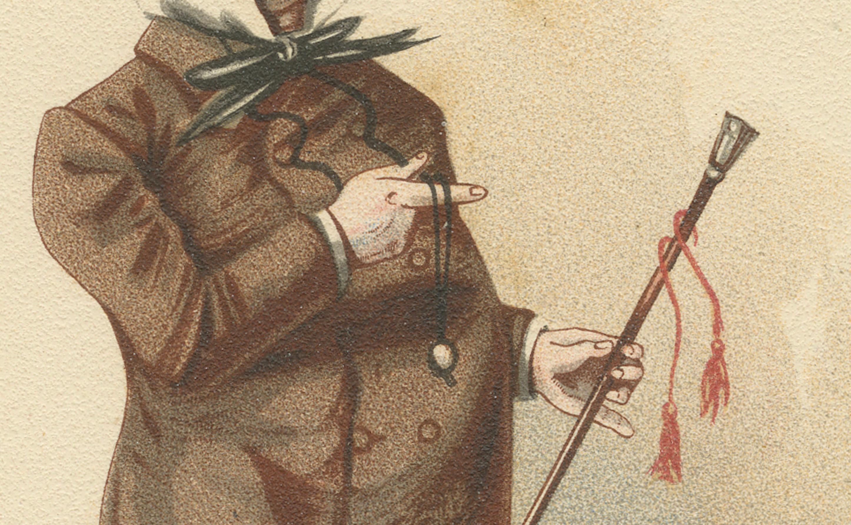 Mr. Micawber aus David Copperfield - Original Dickens Charakter Lithographie, 1889 (19. Jahrhundert) im Angebot