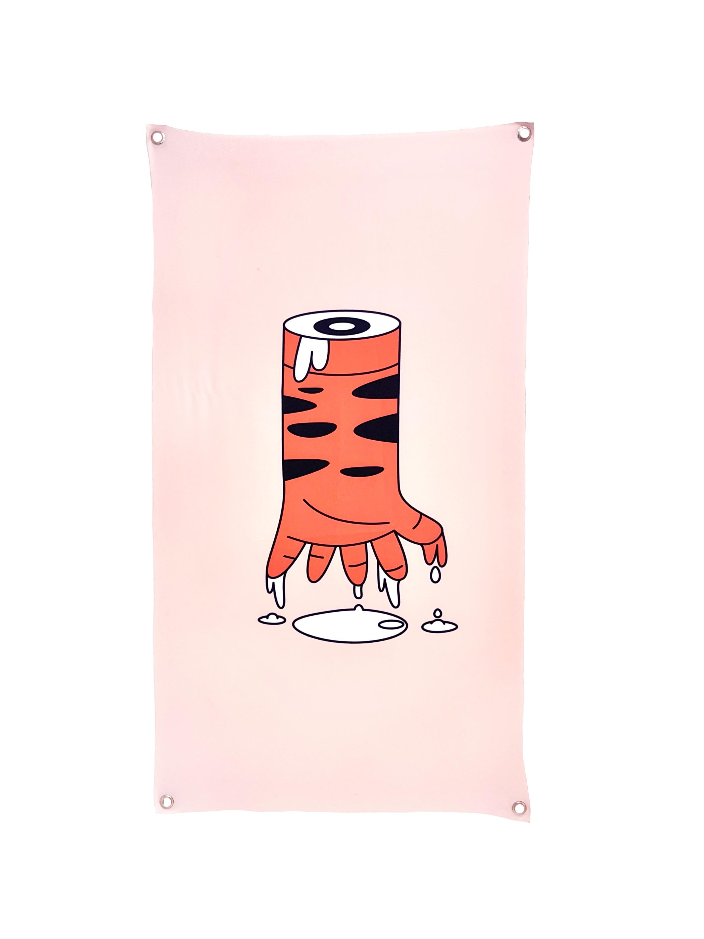 "Mano de tigre" Druck auf Stoff, Tiger, Pop Art, mexikanisch, Contemporary