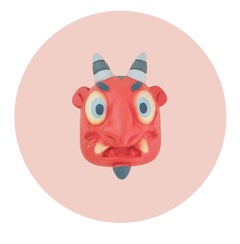 Giocattolo artistico "Diablito 4", diavolo rosso, pop art, messicano, maschera, contemporaneo, scultura