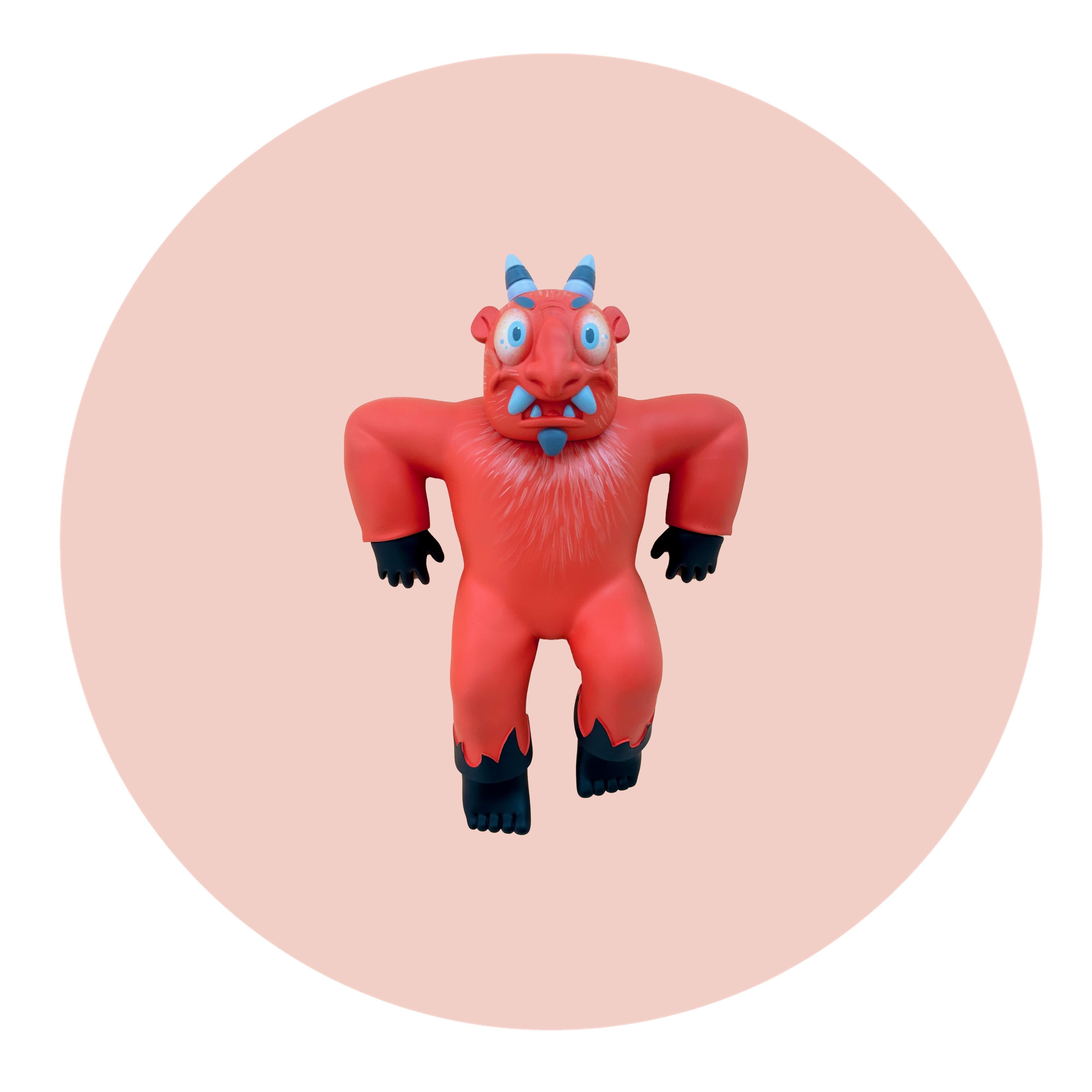 Animal Painting de Mr. Mitote - "Diablito de pared II" art toy, diablo rojo, arte pop, mexicano, contempo, escultura