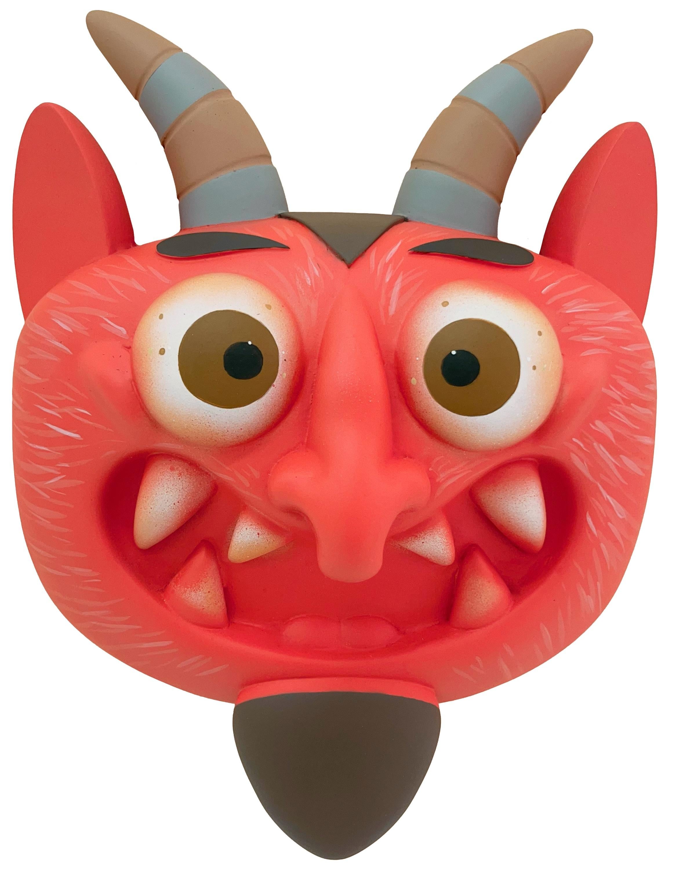 Animal Painting de Mr. Mitote - "Diablito V" art toy, diablo rojo, arte pop, mexicano, máscara, contemporáneo, escultura