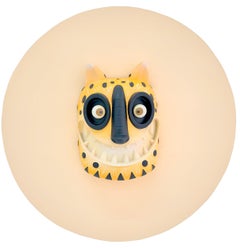 "Tigre IV" Kunstspielzeug, lächelnder Jaguar, Pop Art, mexikanische Kunst, Maske, Natur