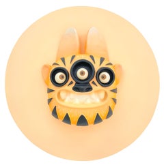 "Tigre vidente" art toy, three eyed tiger, pop art, mexican art, mask, nature