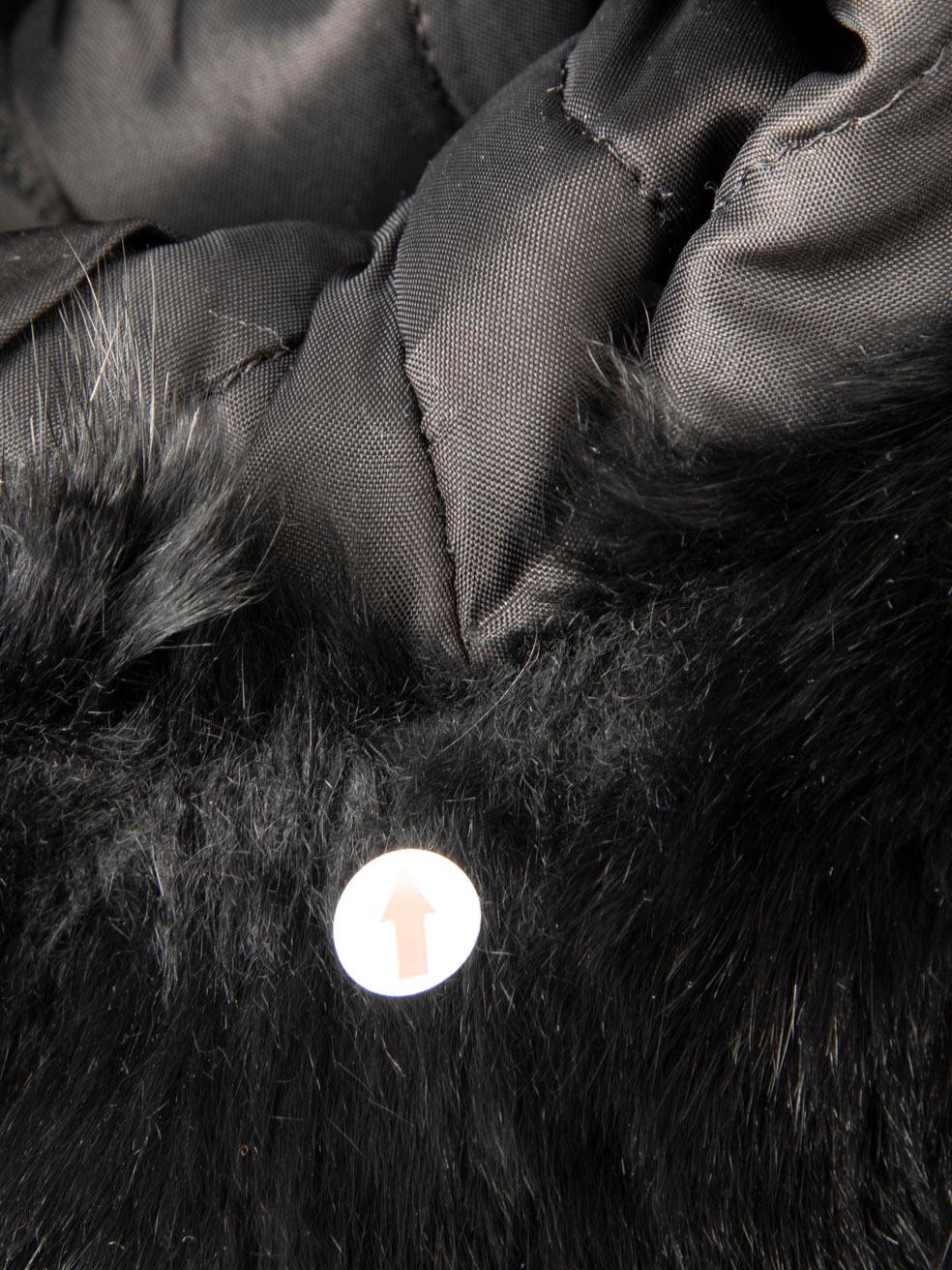 Mr & Mrs Italy Black Rabbit Fur Line Parka Coat Size XS 5