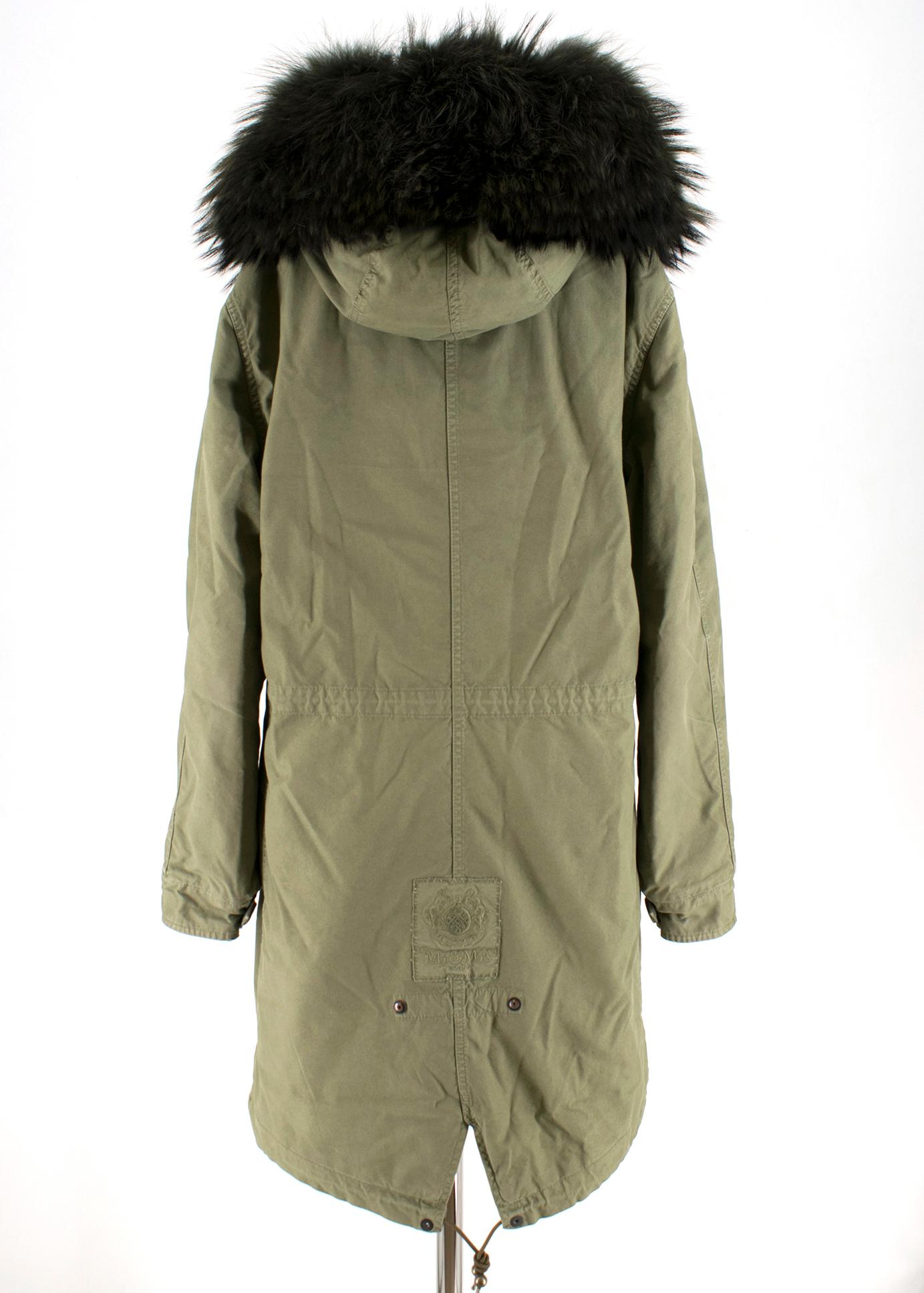 Brown Mr & Mrs Italy Cotton Canvas Long Army Parka - New Season	SIZE S