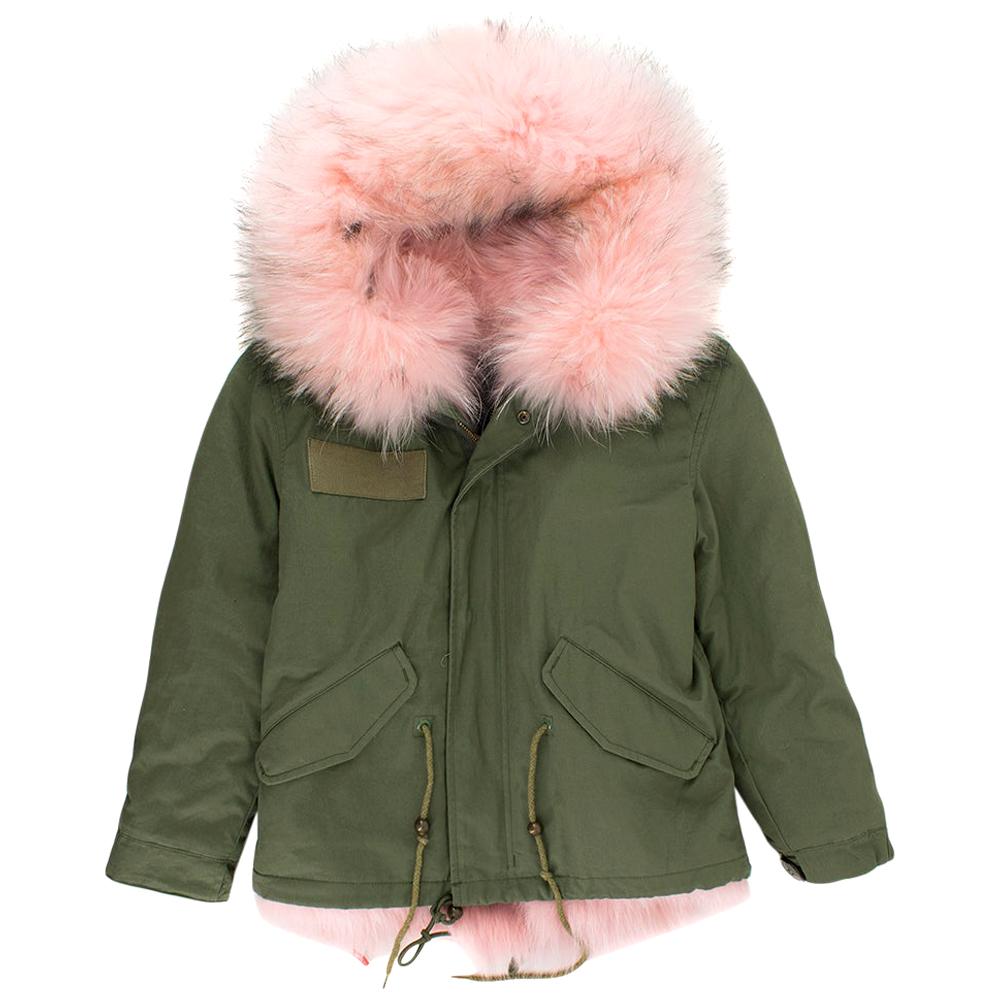 Mr & Mrs Italy Girl's Pink Alpaca Lined Parka KIDS SIZE 10+ YEARS