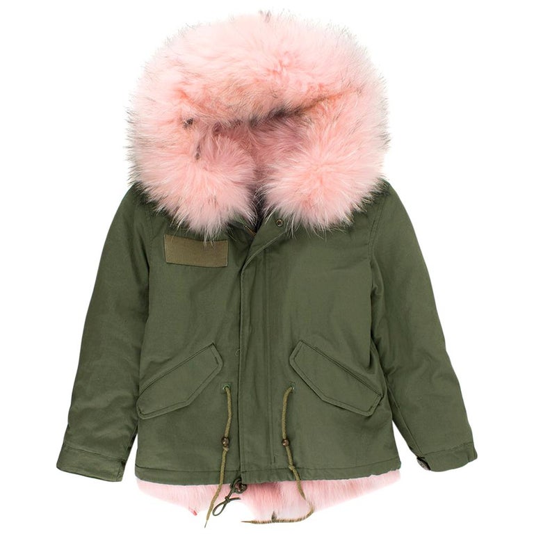 Mr and Mrs Italy Girl's Pink Alpaca Lined Parka KIDS 10+ YEARS at