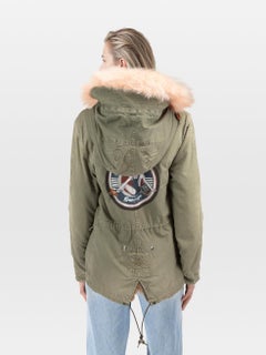 Mr & Mrs Italy Green Fur Collar Parka Coat Size XXS