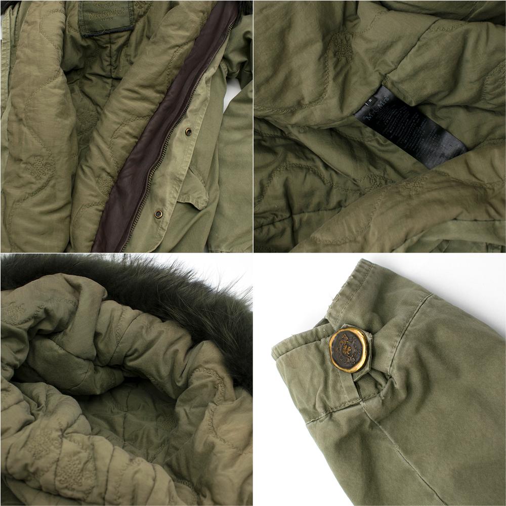 Women's Mr & Mrs Italy Khaki Parka W/ Fur trim S