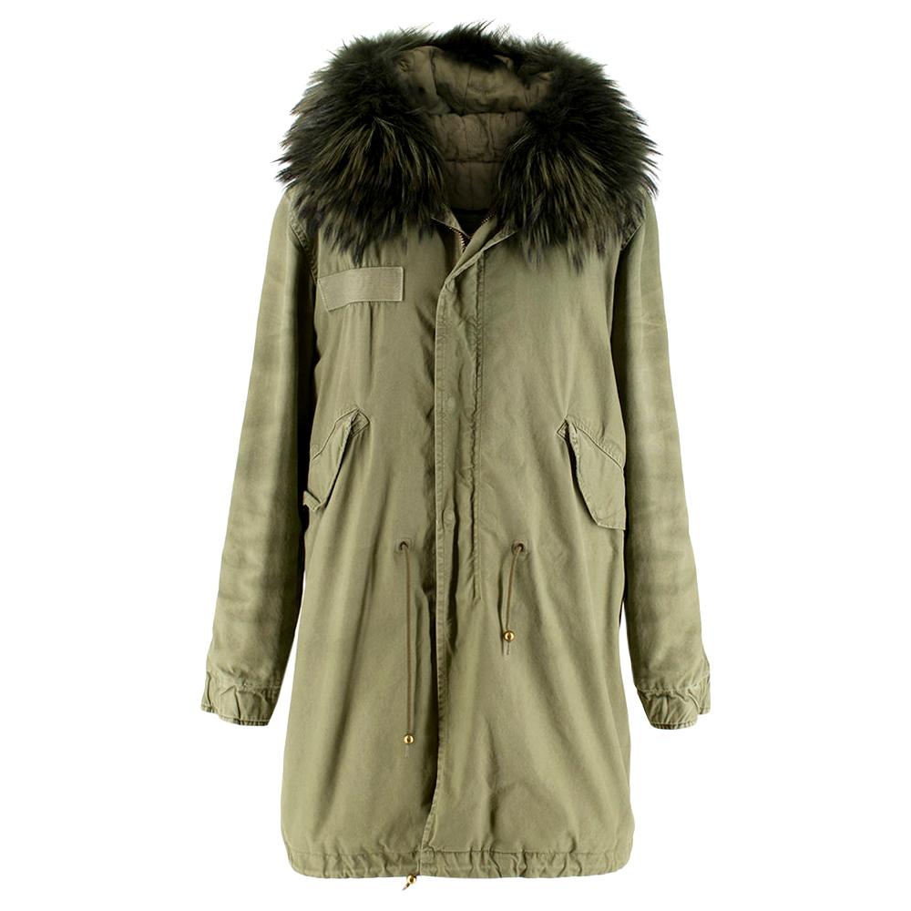 Mr & Mrs Italy Khaki Parka W/ Fur trim S 