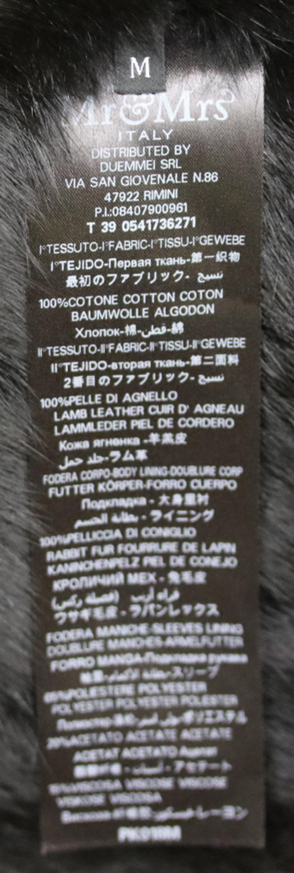 Black Mr & Mrs Italy Rabbit and Raccoon Fur Lined Canvas Parka Coat