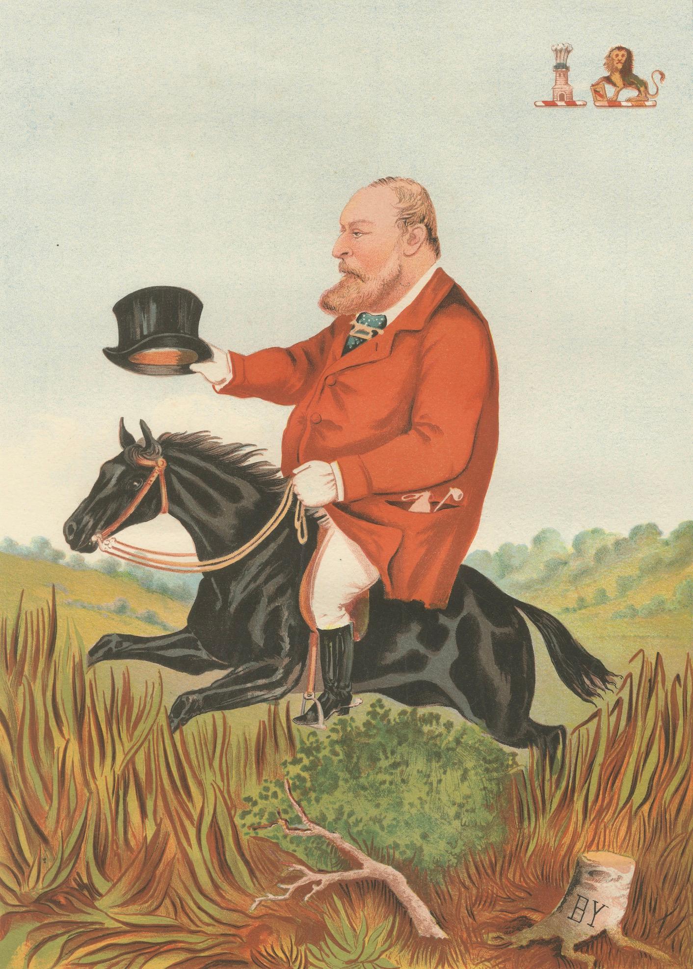 Mr Musters, French Belle Époque Horse Racing Satirical Chromolithograph, 1885
