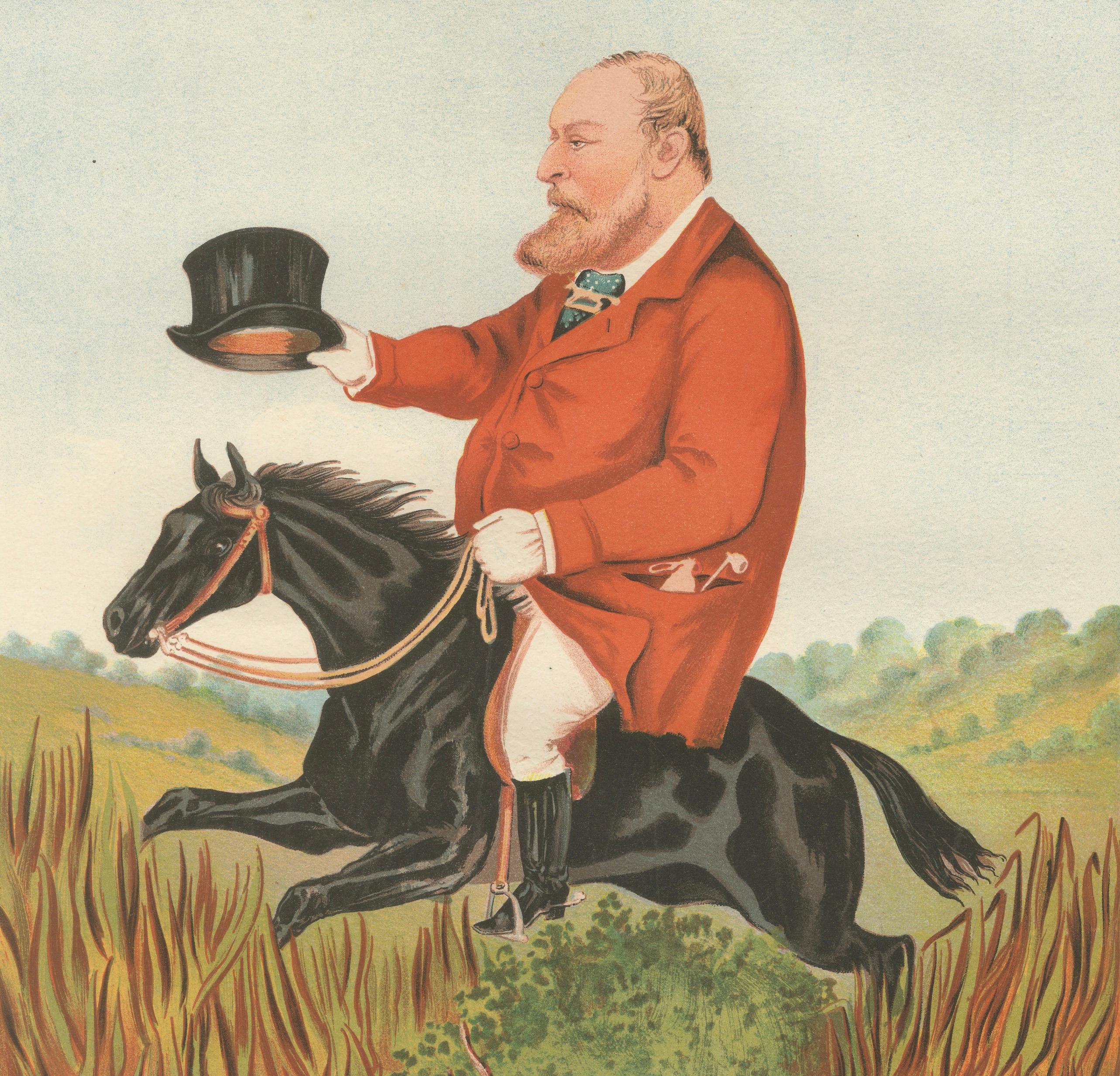 Mr Musters, French Belle Époque Horse Racing Satirical Chromolithograph, 1885