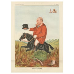Mr Musters, French Belle Époque Horse Racing Satirical Chromolithograph, 1885