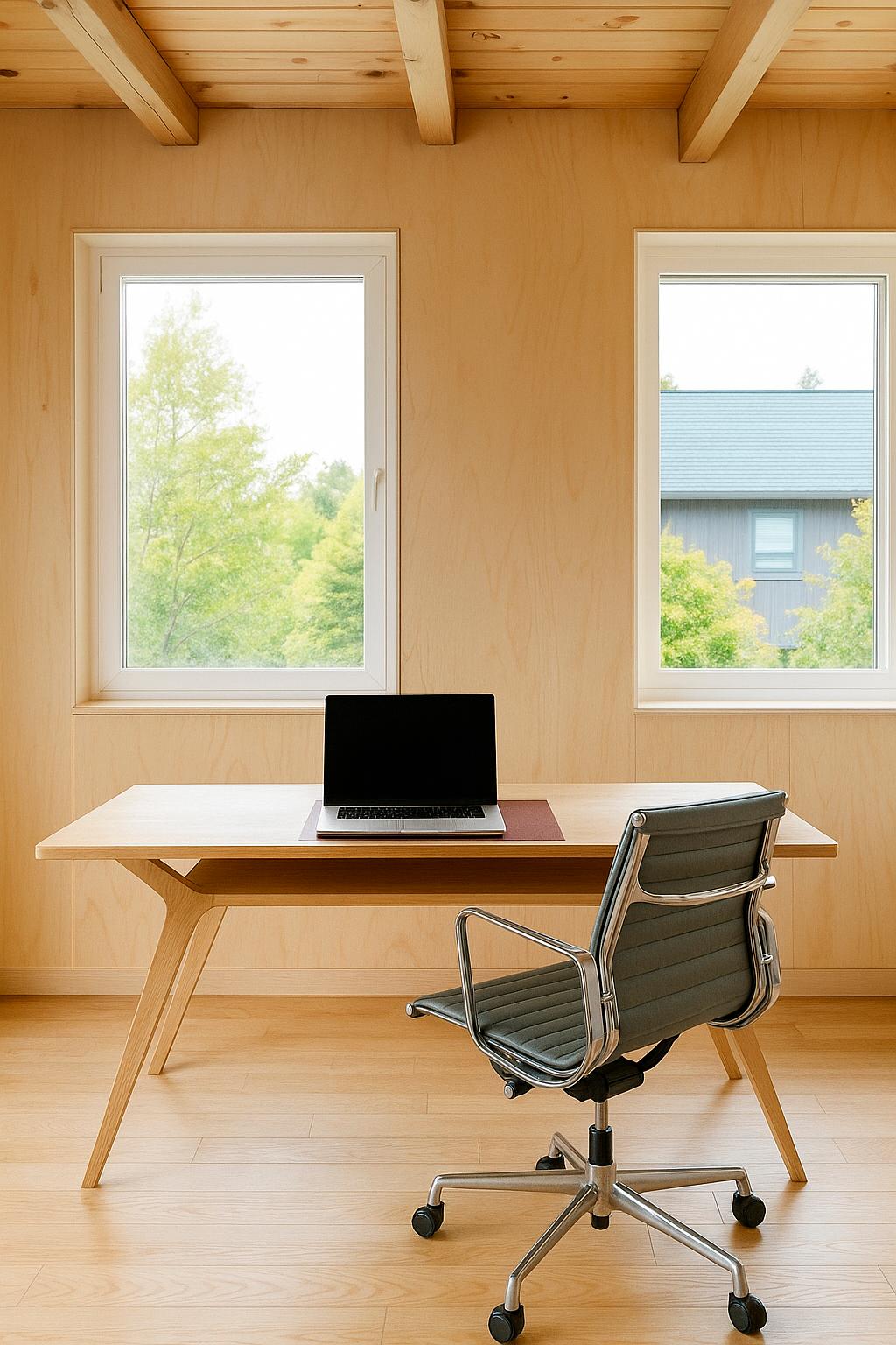 Imitation cuir Bureau Mr. Note 190cm Placage Oak en vente