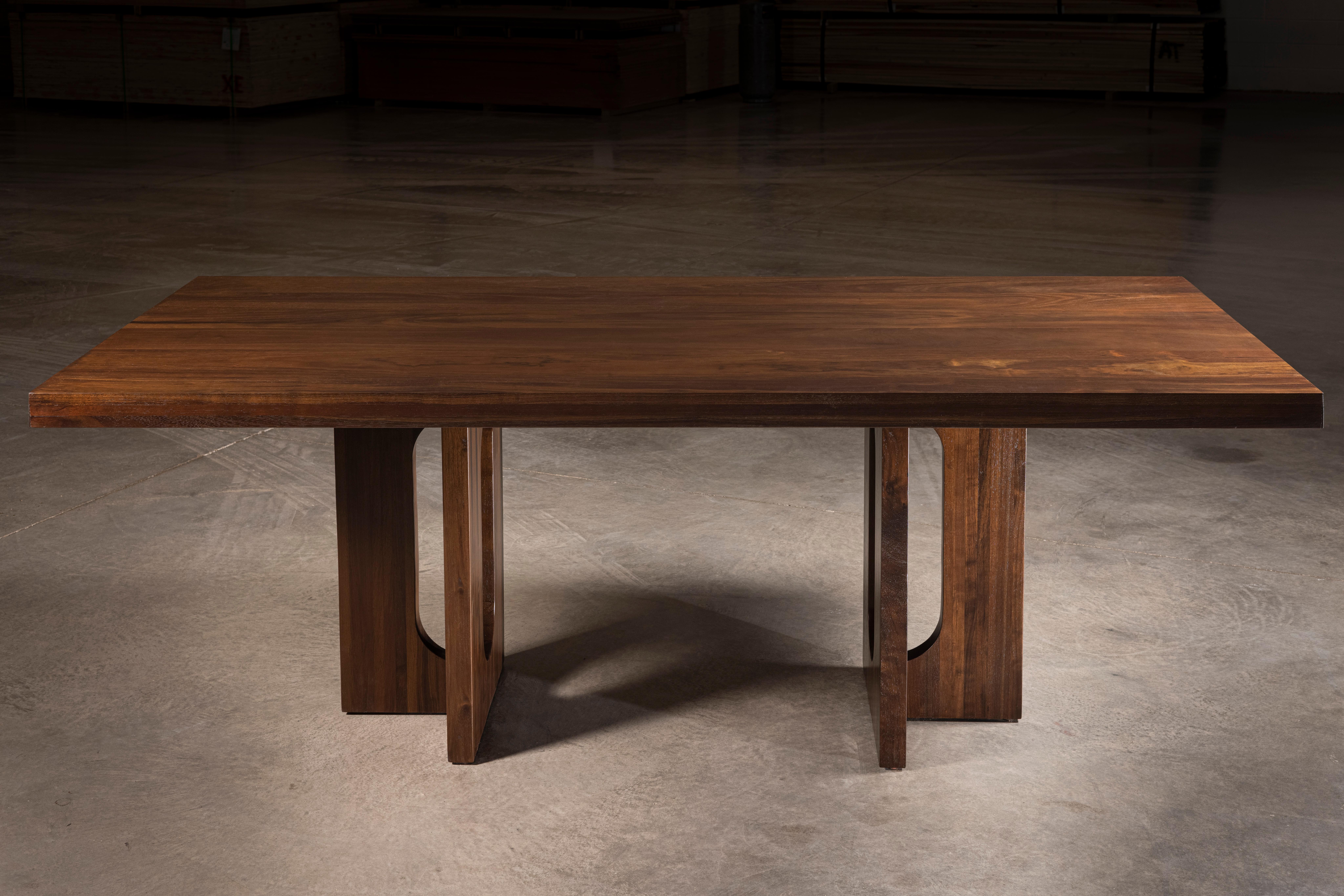 Mr. O Dining Table in Solid Walnut with Two Geometrical Bases by No Age Studio
Dimensions: D 114.3 x W 215.9 x H 76.2 cm. 
Materials: Walnut.

No Age Studio - Handcrafted Furniture

Every piece we create is made to order, crafted with care and