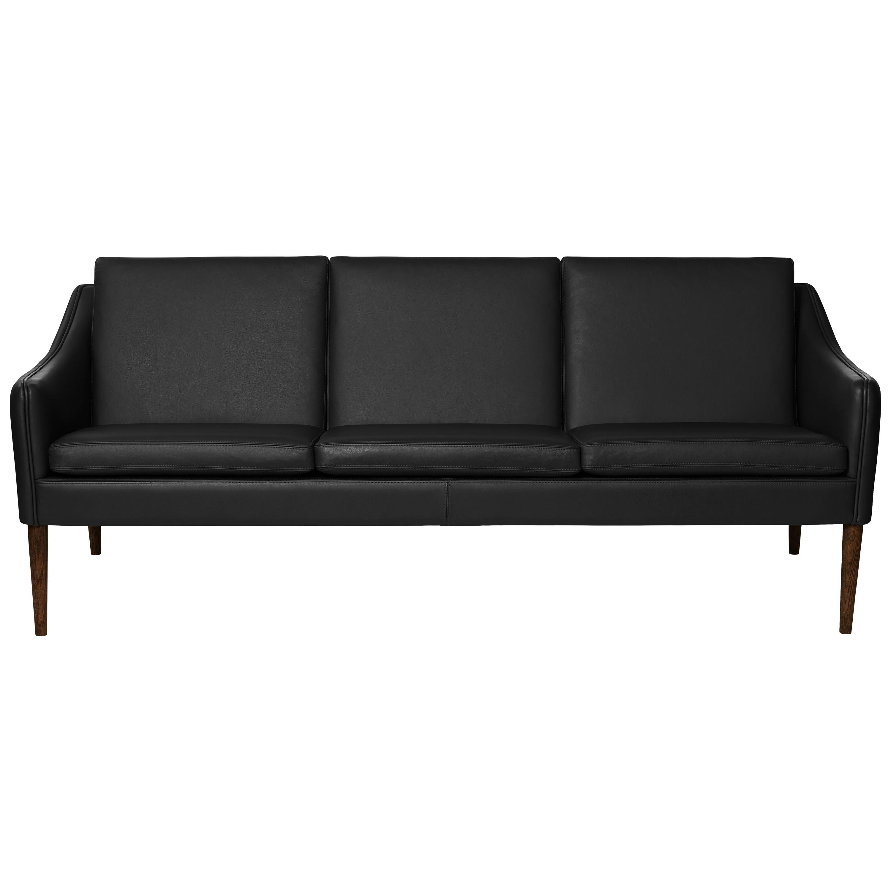 For Sale: Black (Challenger Black) Mr. Olsen 3-Seat Sofa with Walnut Legs, by Hans Olsen from Warm Nordic