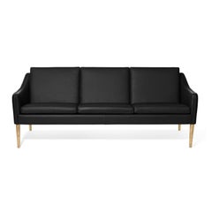 Mr Olsen 3 Seater Oak Challenger Black Leather by Warm Nordic