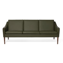 Mr Olsen 3 Seater Oak Challenger Pickle Green Leather by Warm Nordic