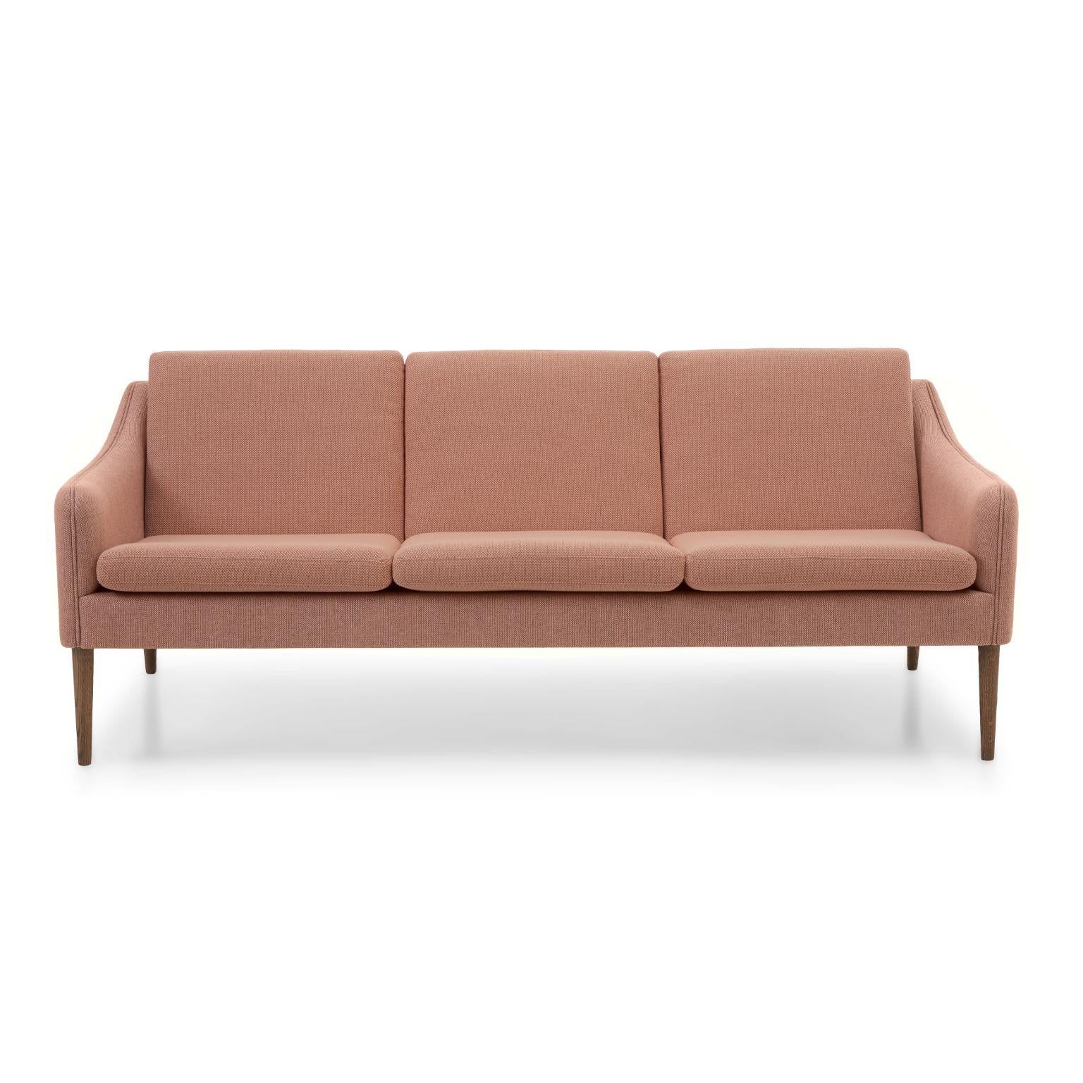 Mr Olsen 3 Seater Oak Fresh Peach by Warm Nordic
Dimensions: D201 x W79 x H 78/46 cm
Material: Textile upholstery, Foam, Spring system, Solid oiled oak legs, Solid smoked oak legs
Weight: 50 kg
Also available in different colours and finishes.