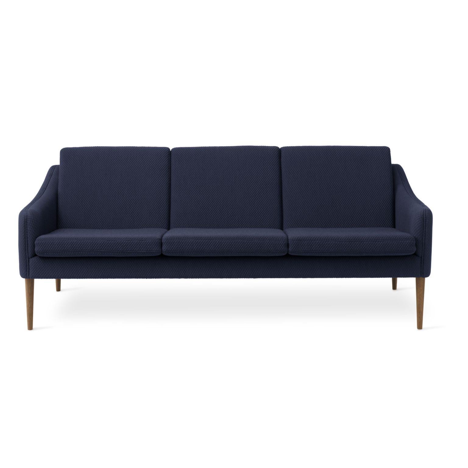 Mr Olsen 3 seater Oak Mosaic Royal Blue by Warm Nordic
Dimensions: D201 x W79 x H 78/46 cm
Material: Textile upholstery, Foam, Spring system, Solid oiled oak legs, Solid smoked oak legs.
Weight: 50 kg
Also available in different colors and