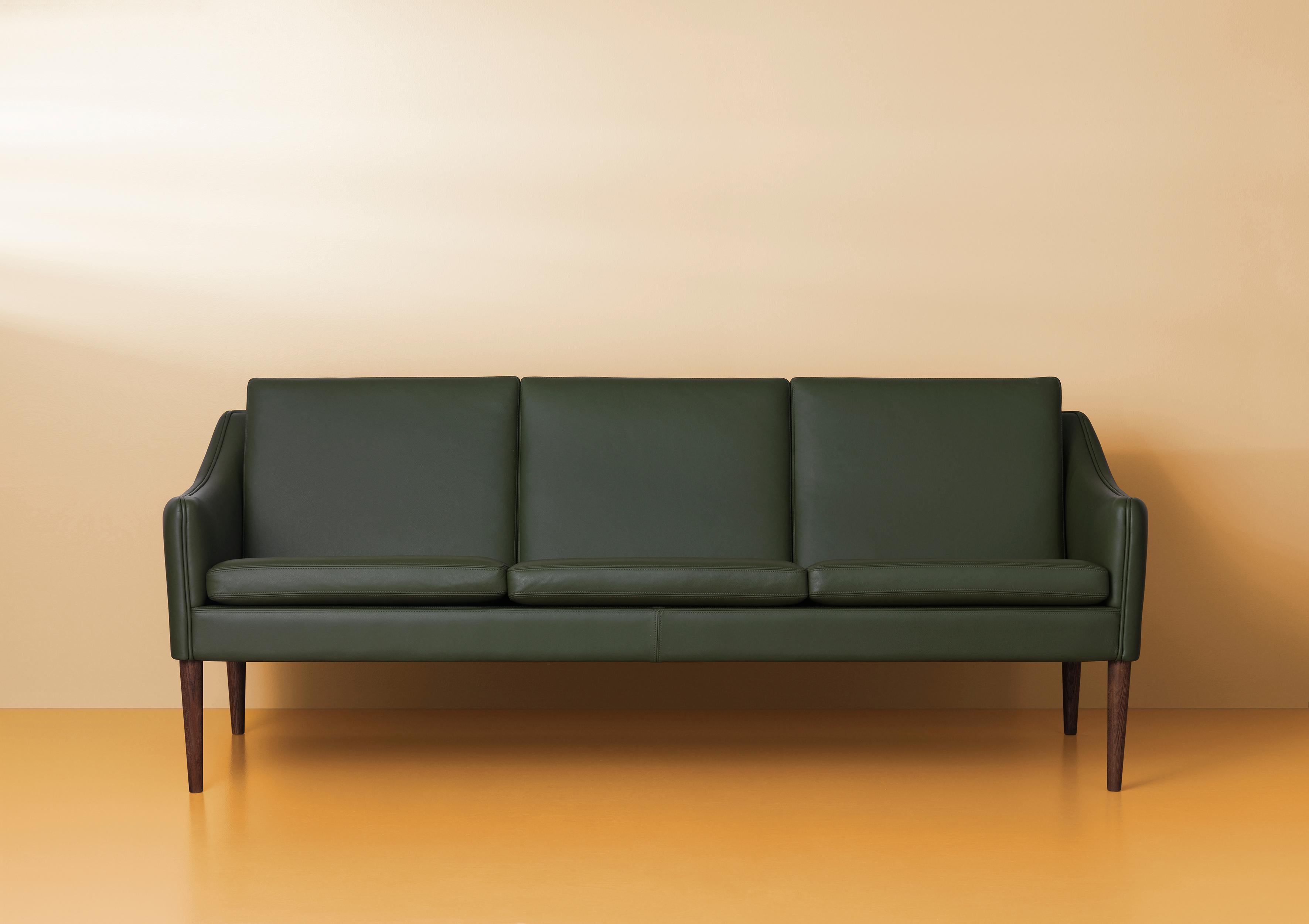Contemporary Mr. Olsen 3-Seat Sofa with Walnut Legs, by Hans Olsen from Warm Nordic For Sale
