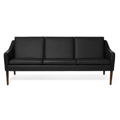 Mr Olsen 3 Seater Walnut Challenger Black Leather by Warm Nordic