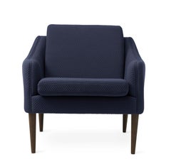 Mr. Olsen Lounge Chair Mosaic Solid Smoked Oak Royal Blue by Warm Nordic