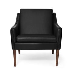 Mr. Olsen Lounge Chair Solid Solid Walnut, Black Leather by Warm Nordic