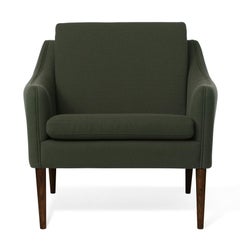 Mr. Olsen Lounge Chair Solid Walnut, Dark Green by Warm Nordic