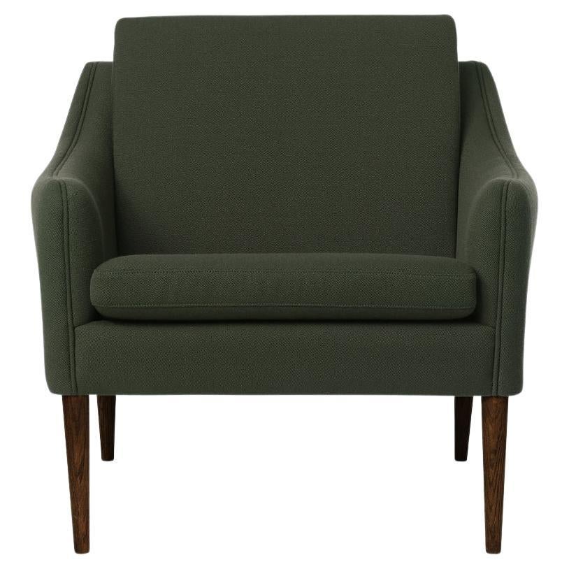 Mr. Olsen Lounge Chair Solid Walnut, Dark Green by Warm Nordic For Sale